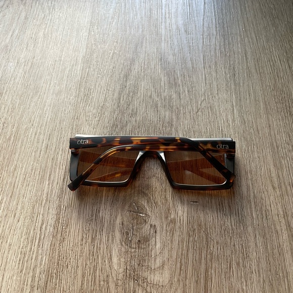 otra shoreditch tortoise brown & black square retro sunglasses eyewear NEW - Picture 3 of 4
